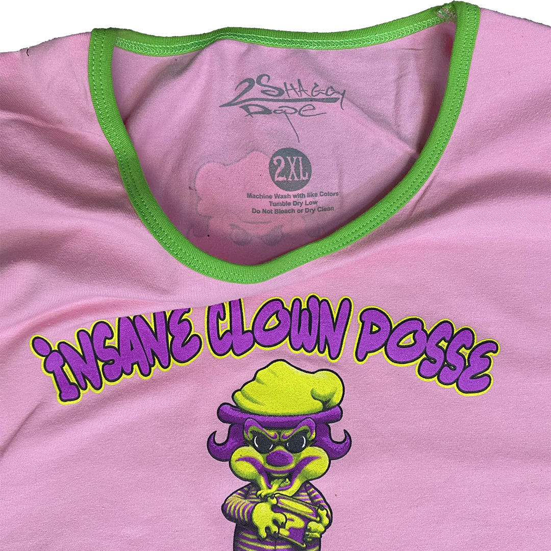 "Baby Riddle Box" Women's Belly T-Shirt In Pink - Image 4