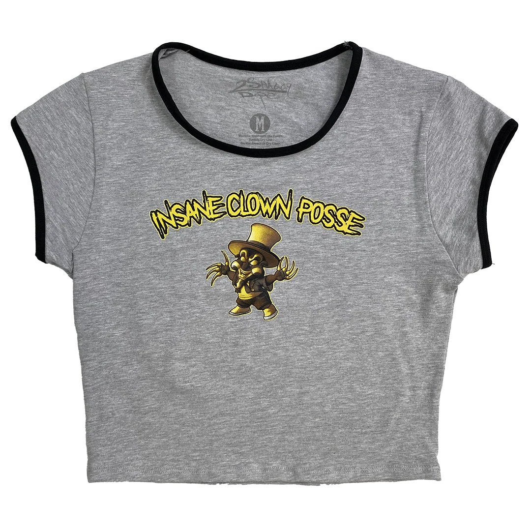 "Baby Ringmaster" Women's Belly T-Shirt In Grey
