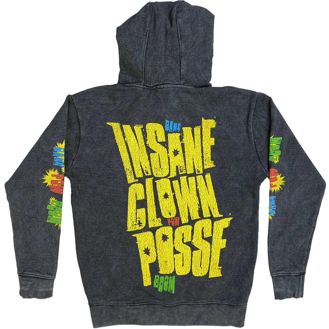 "Bang Pow Boom" Pullover Hoodie In Mineral Wash - Image 3