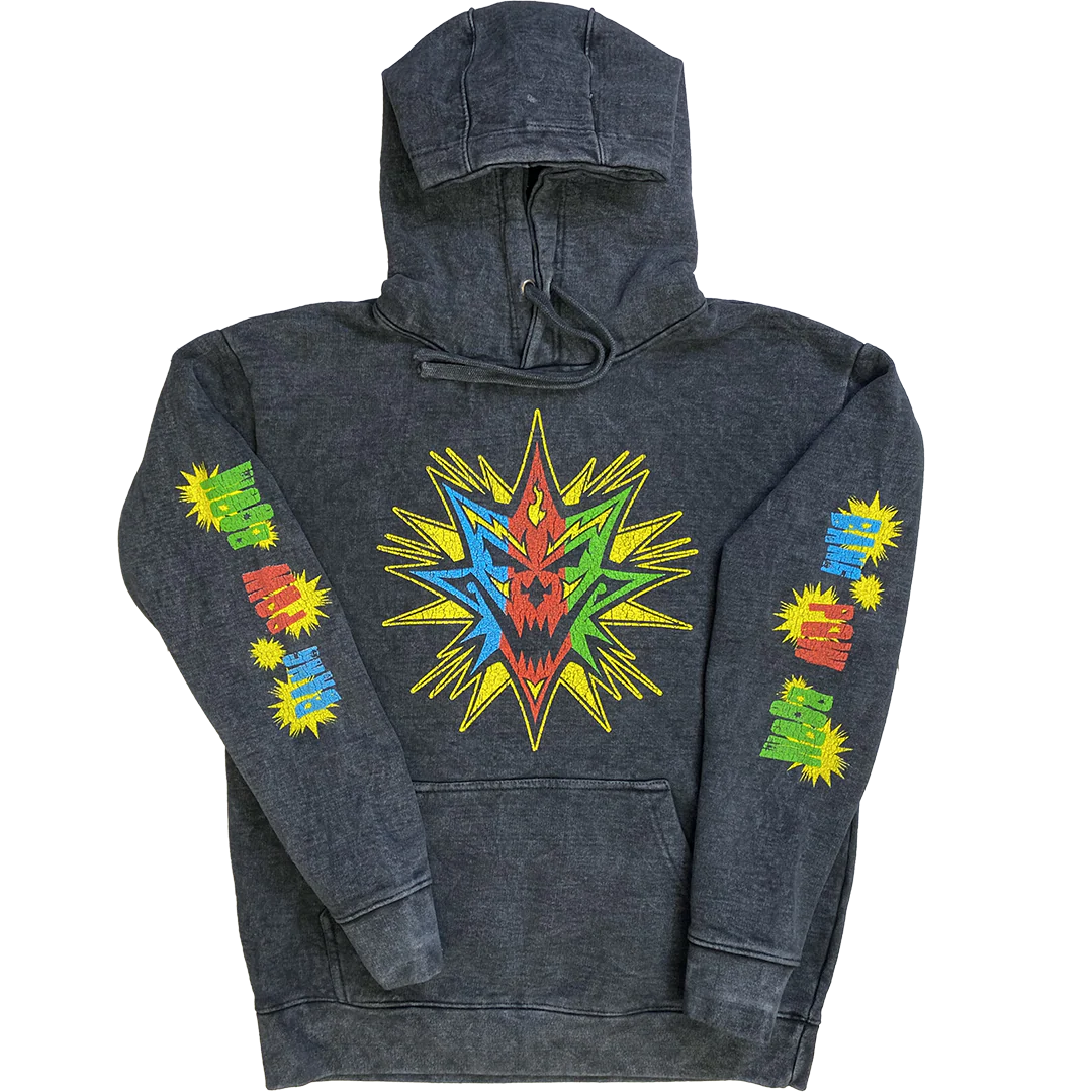 "Bang Pow Boom" Pullover Hoodie In Mineral Wash - Image 4