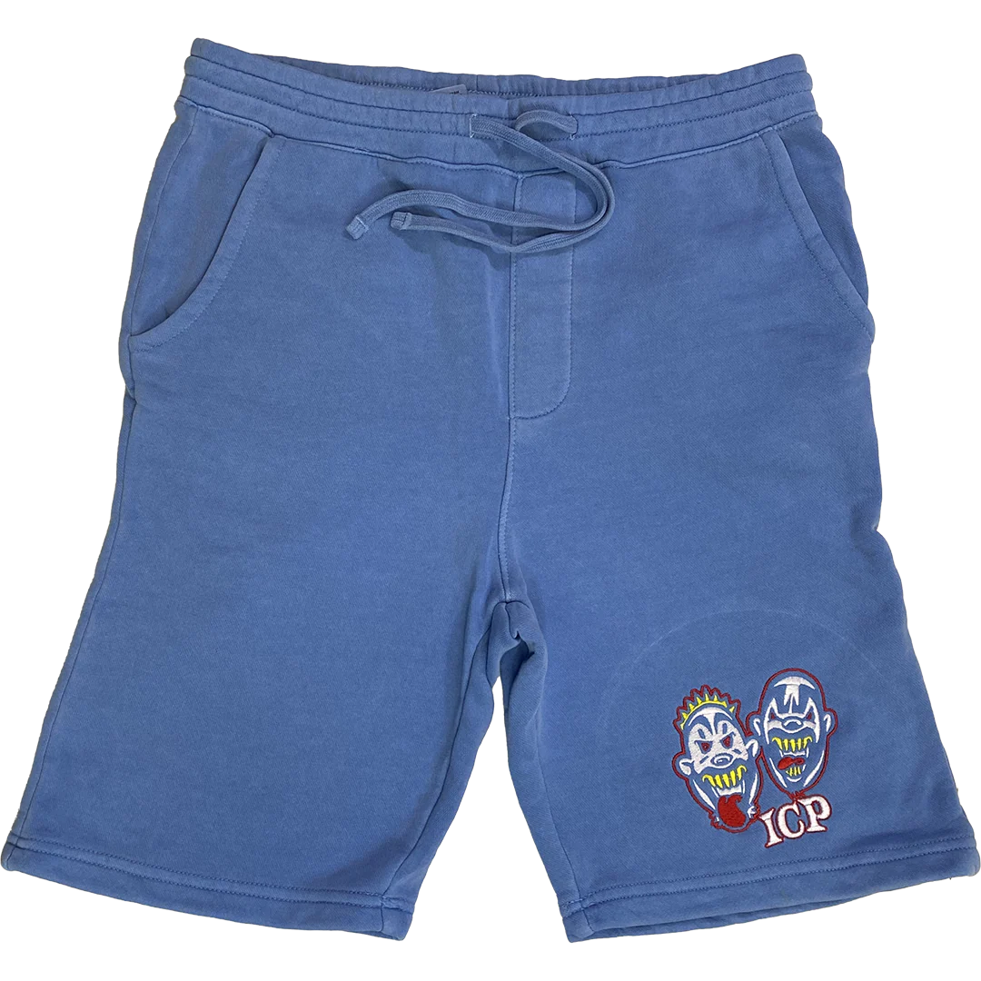 "BB Heads" Embroidered Shorts In Blue