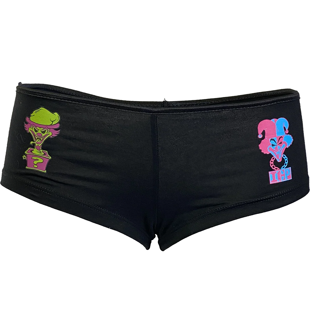 "Riddle Box Carnival Of Carnage" Booty Shorts In Black