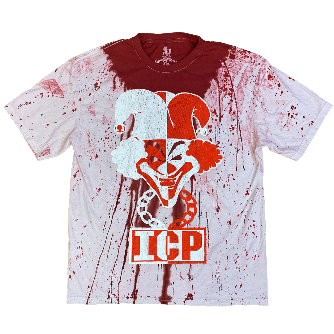 "Carnival Of Carnage Vintage" T-Shirt In Red Blood Splatter Dye