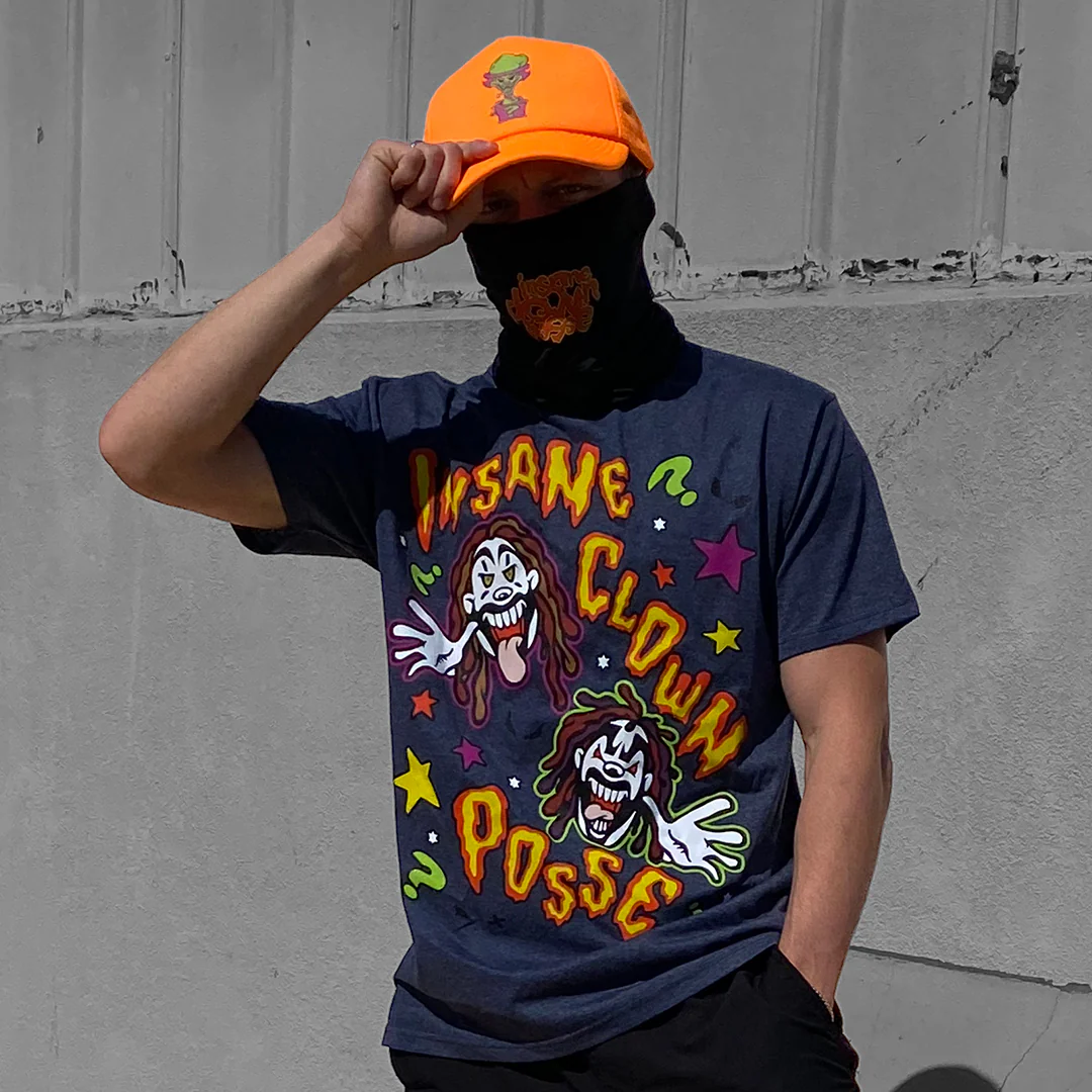 "Cartoon Clowns" T-Shirt In Navy - Image 4