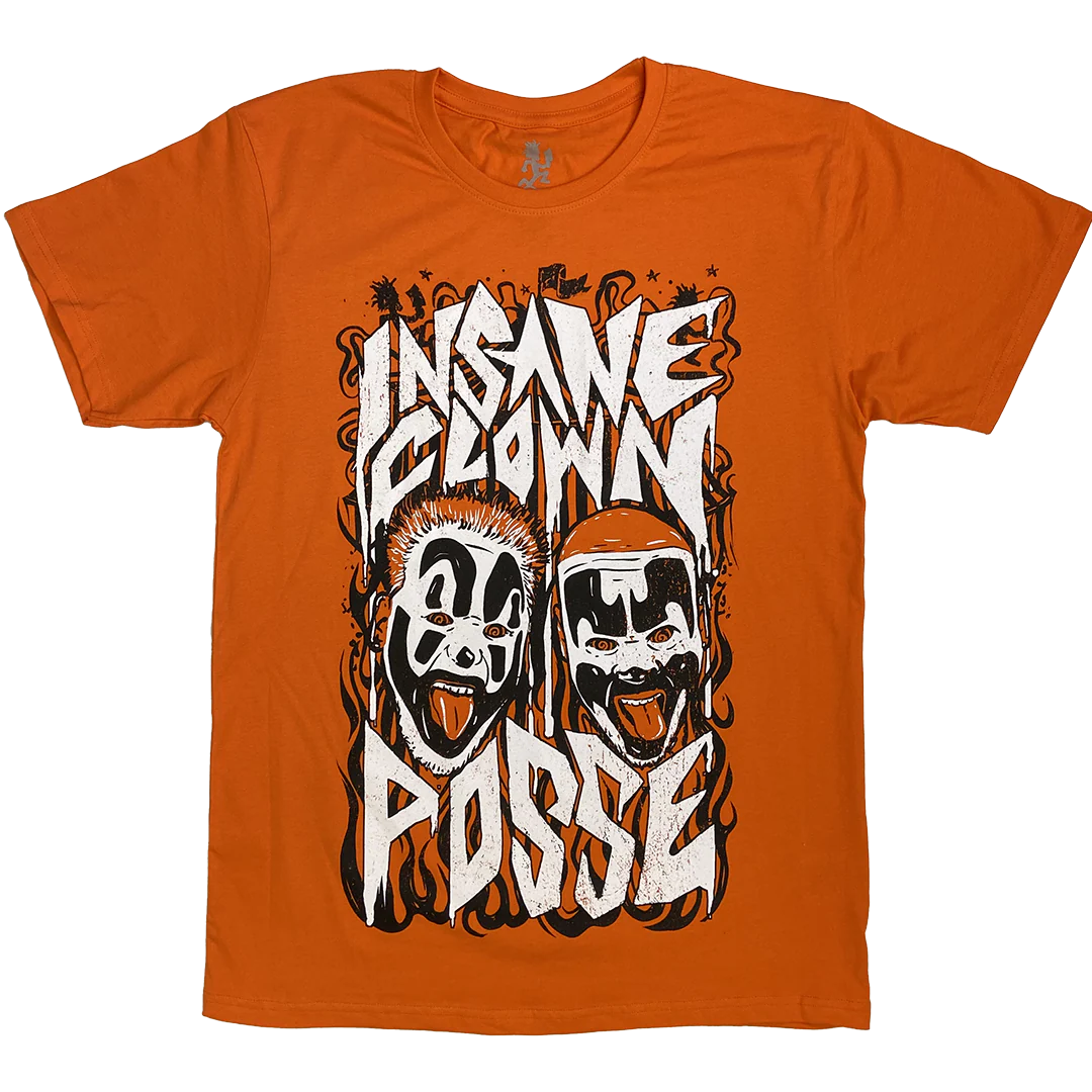 "Circus Heads" T-Shirt In Neon Orange