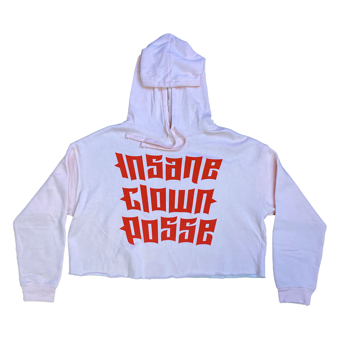 "17 Dead" Pullover Crop Hoodie In Light Pink