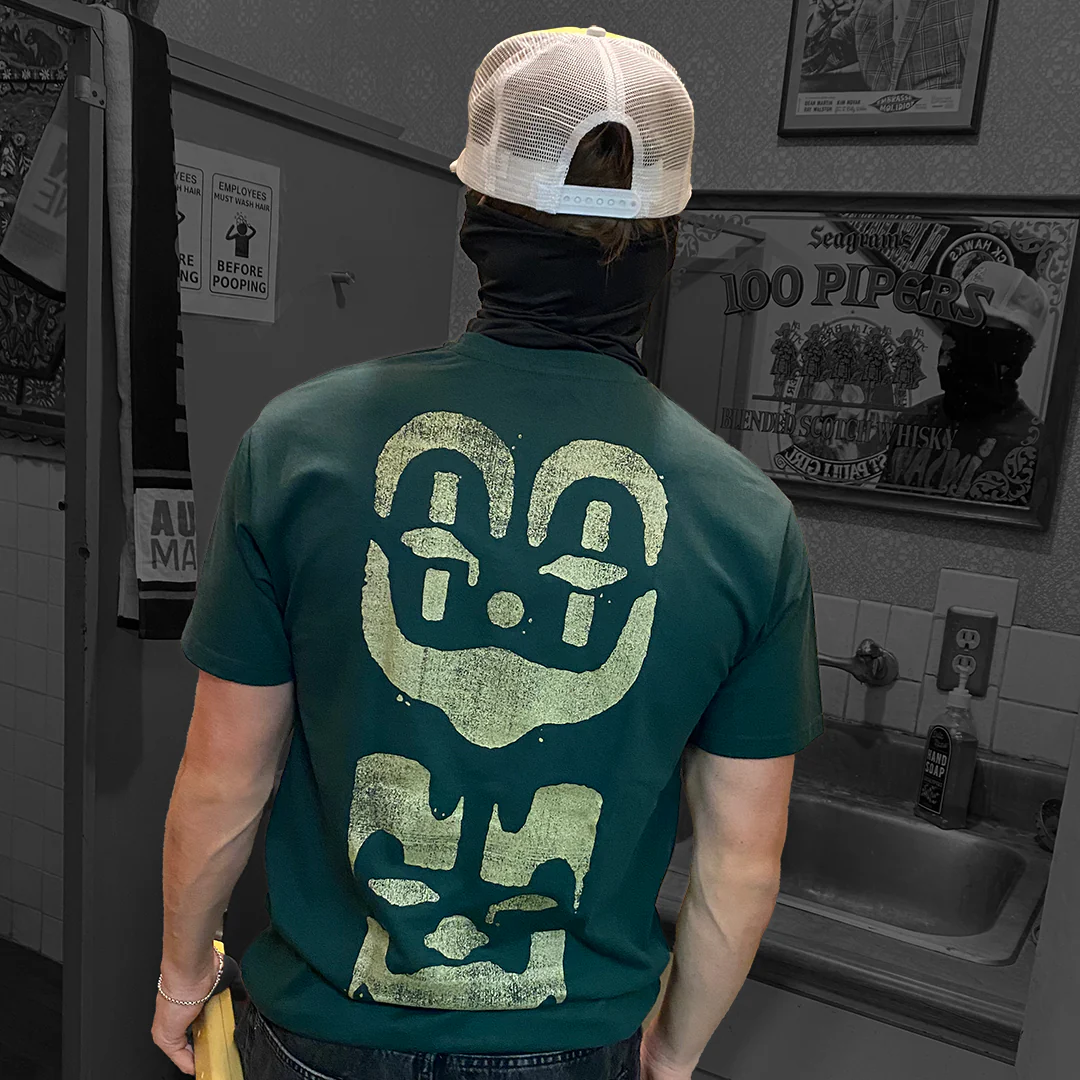 "Face Paint" T-Shirt In Green - Image 6