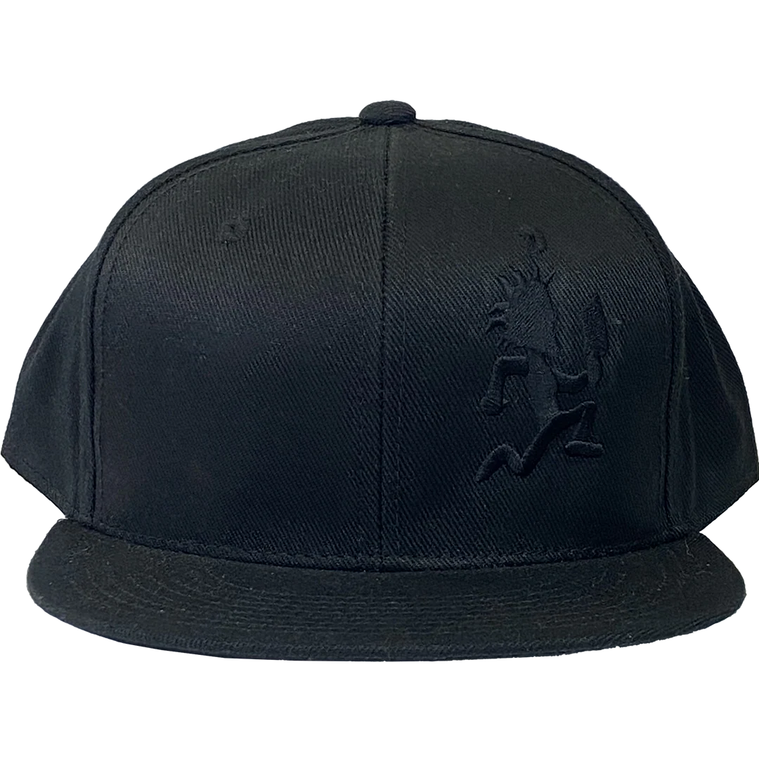 "Hatchetman Black On Black" Fitted Flat Bill Hat