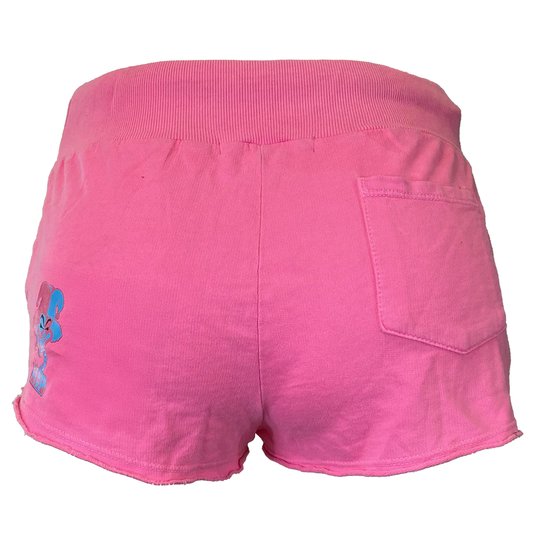 "Hatchetman Carnival" Women's Fleece Shorts In Hot Pink - Image 3