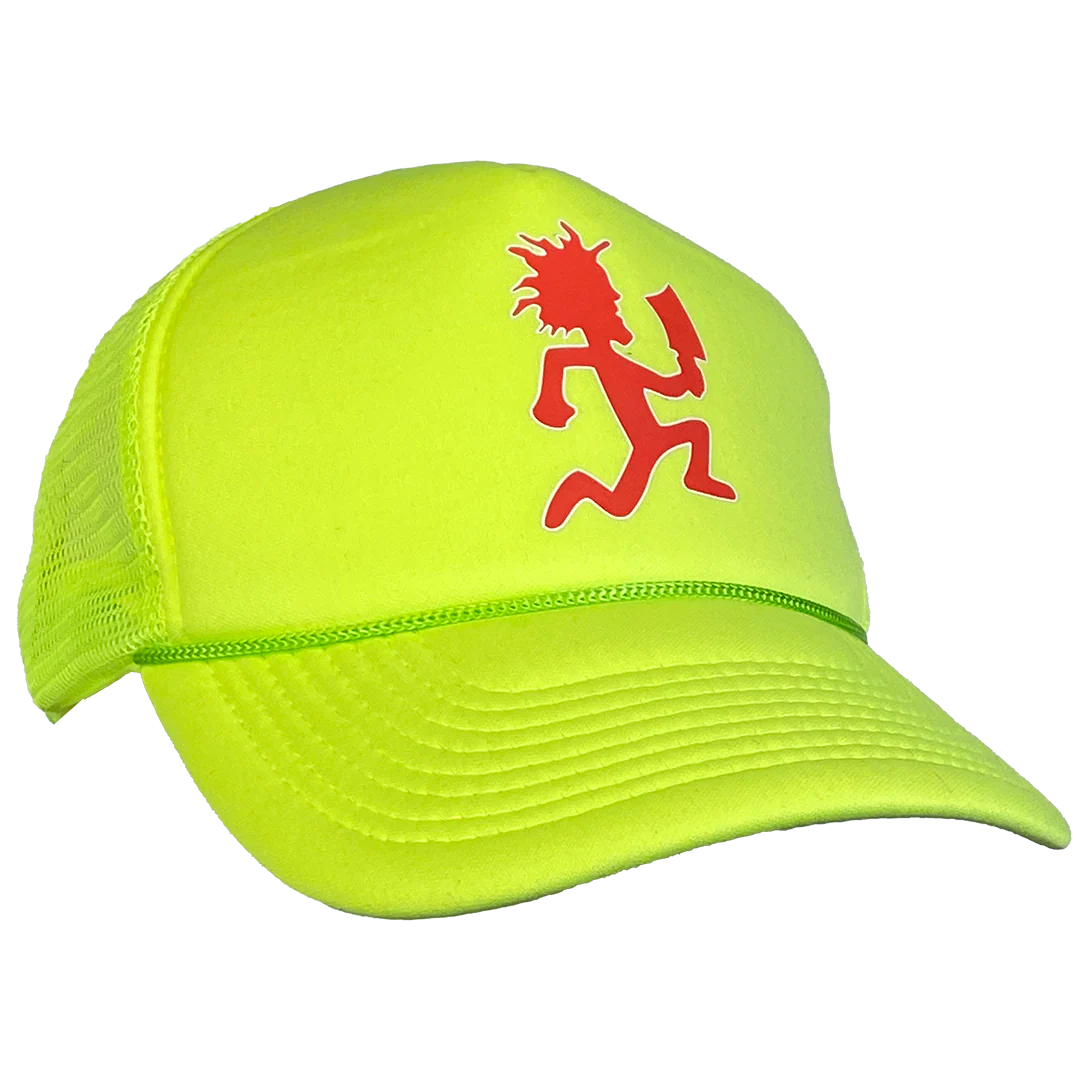"Hatchetman" Trucker Hat In Neon Yellow - Image 2