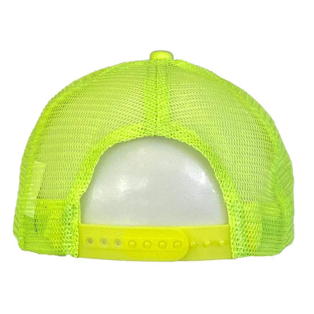 "Hatchetman" Trucker Hat In Neon Yellow - Image 4