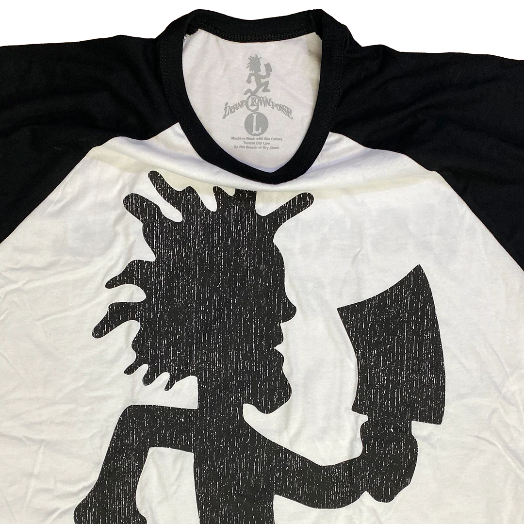 "Hatchetman Vintage" Raglan T-Shirt In White And Black - Image 4