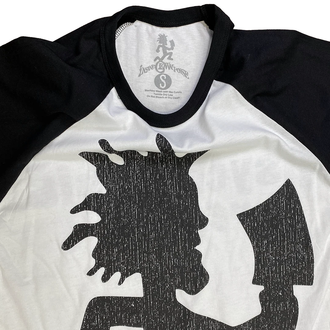 "Hatchetman Vintage" Raglan T-Shirt In White And Black - Image 8