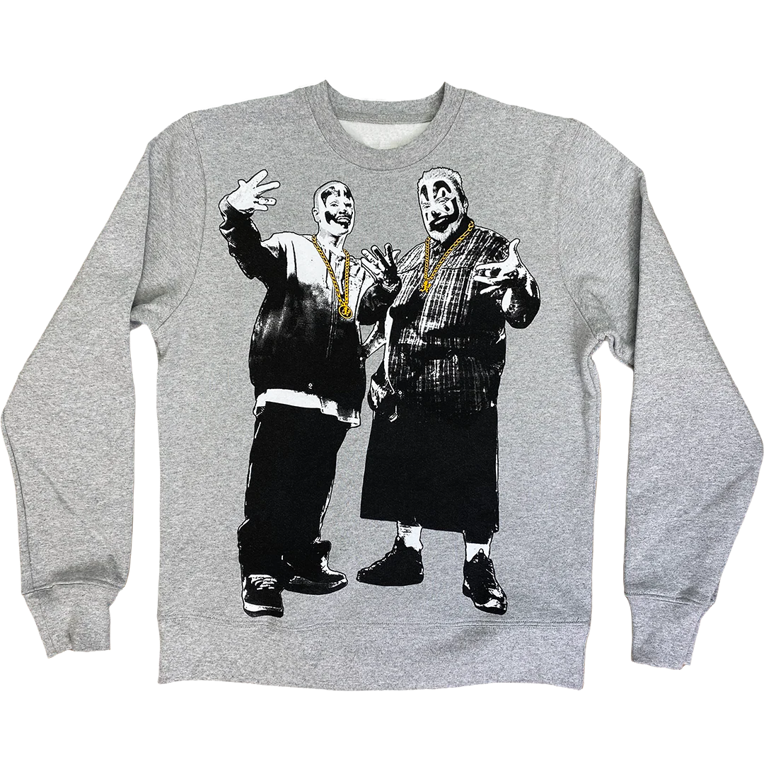 "Whadup" Crewneck Sweatshirt In Heather Grey