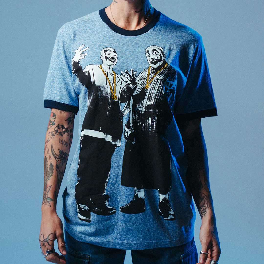"Whadup" Ringer T-Shirt In Heather Blue - Image 6