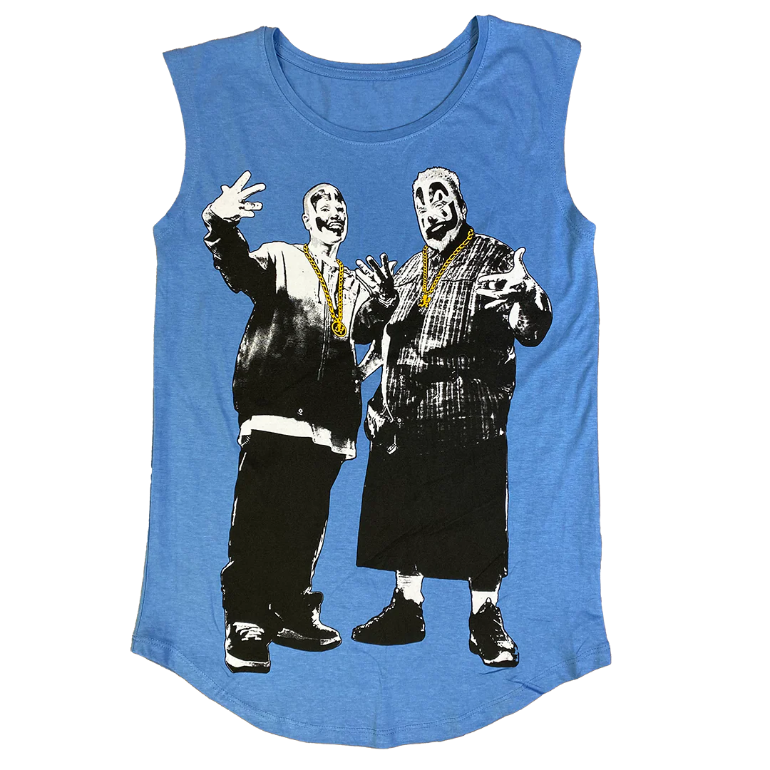 "Whadup" Womens Sleeveless T-Shirt In Blue