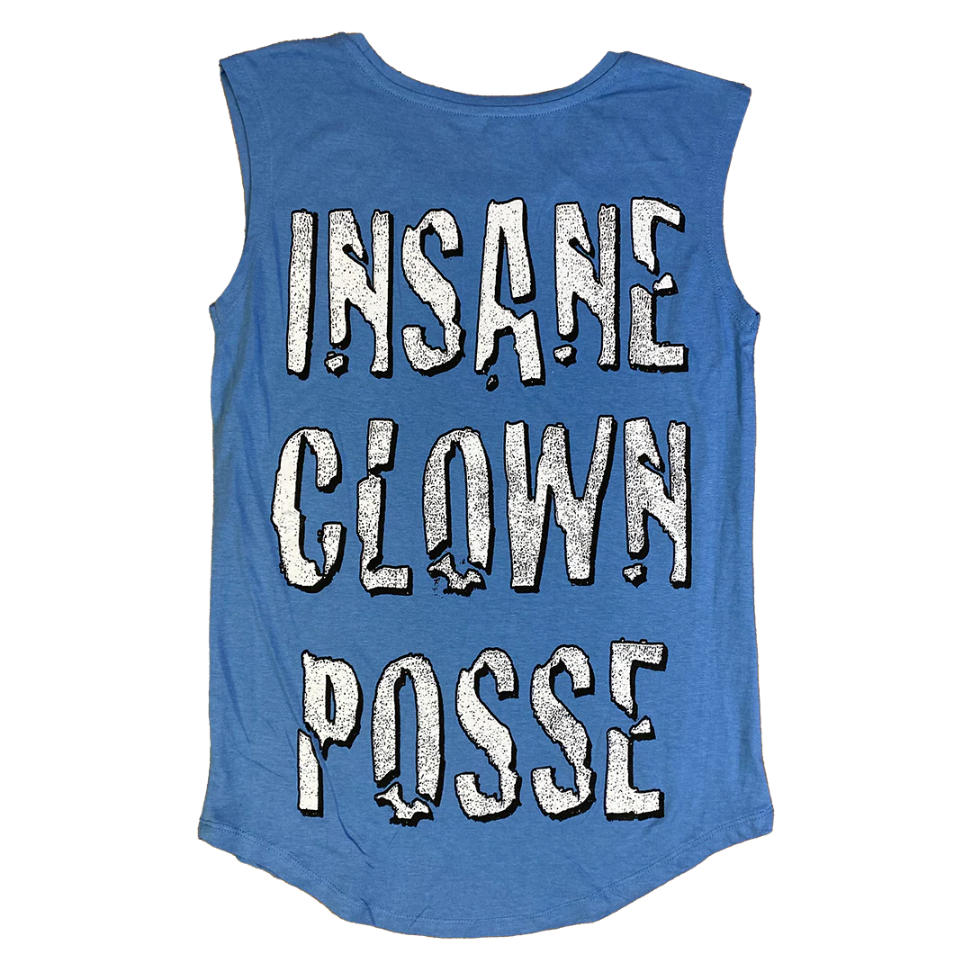 "Whadup" Womens Sleeveless T-Shirt In Blue - Image 3