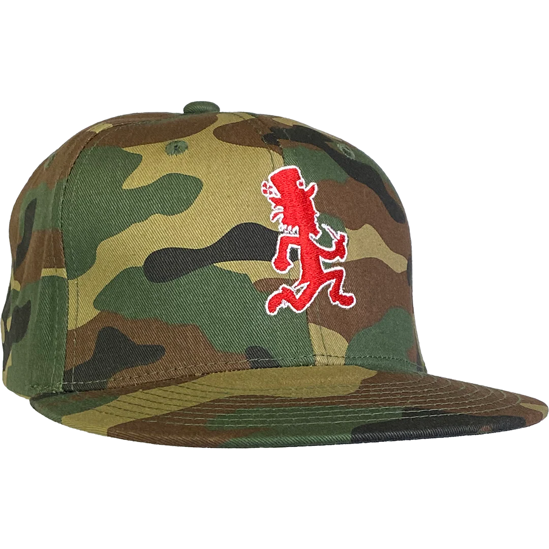 "Luckyman" Snapback Hat In Green Camo - Image 2