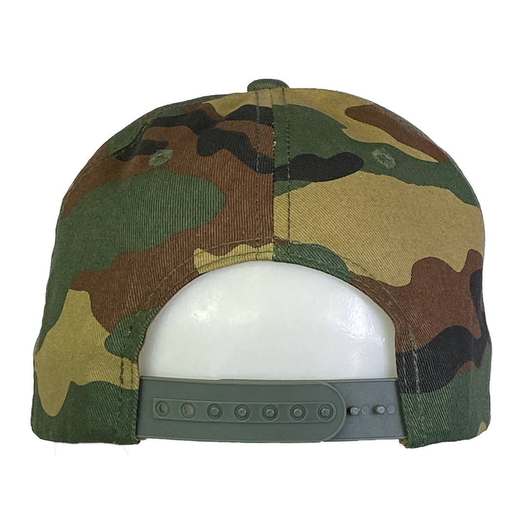 "Luckyman" Snapback Hat In Green Camo - Image 3