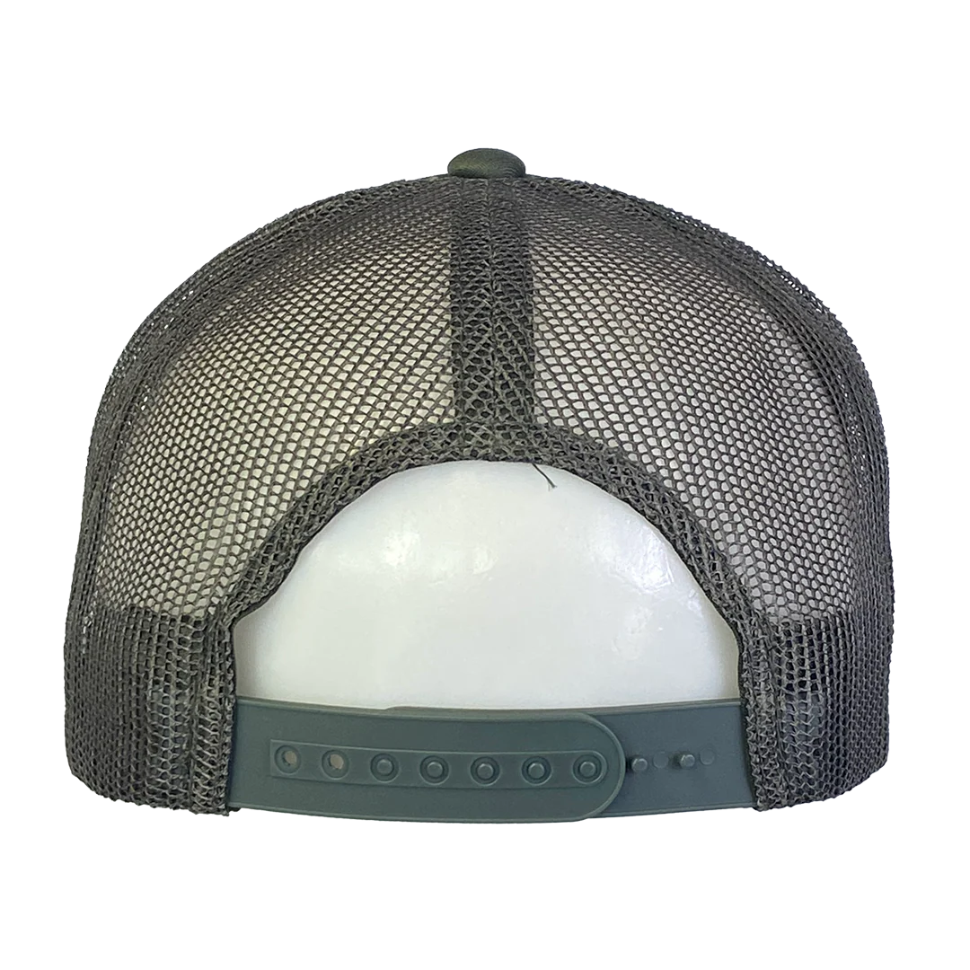 "Luckyman" Trucker Hat In Olive Green - Image 3
