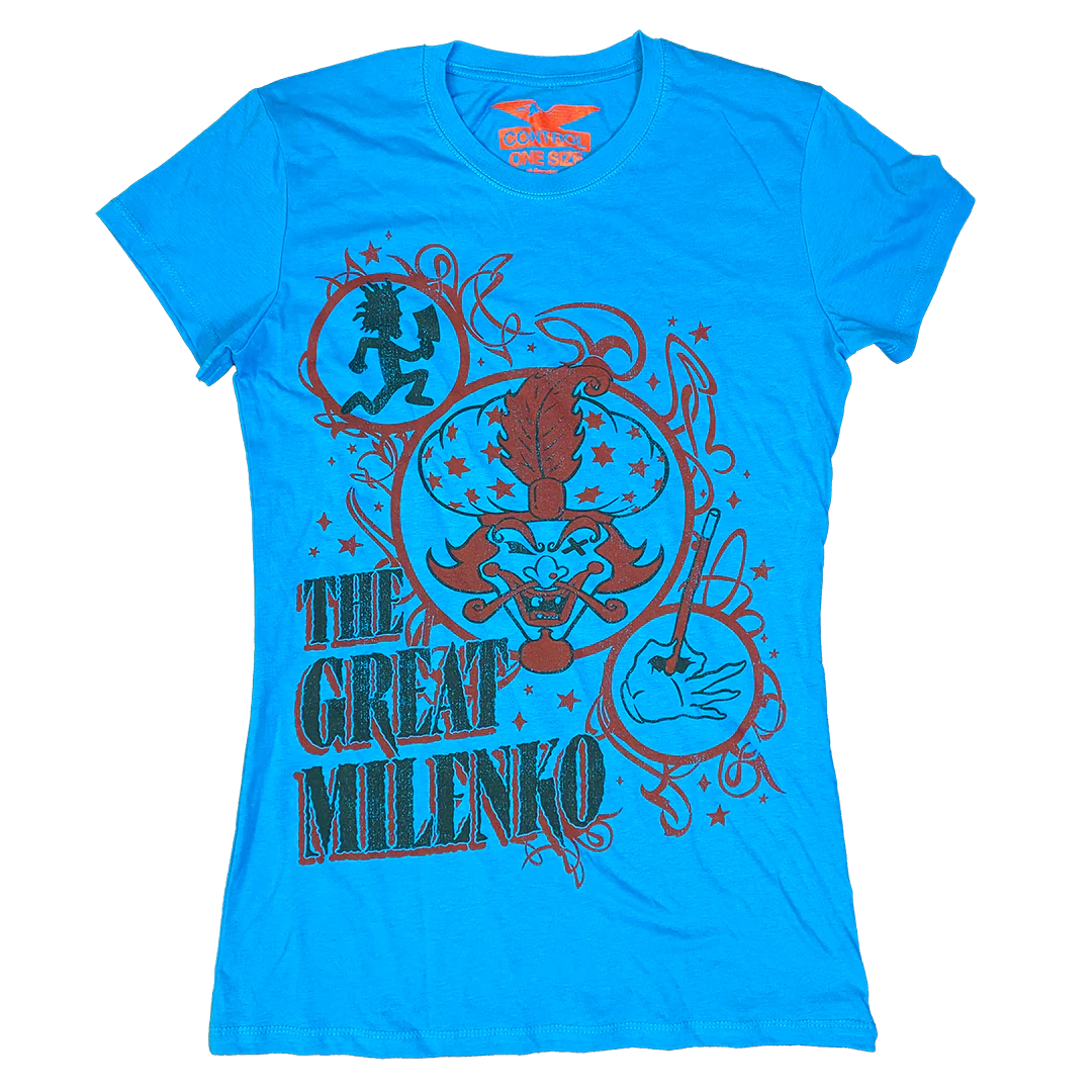 "The Great Milenko" Womens Oversize T-Shirt In Blue