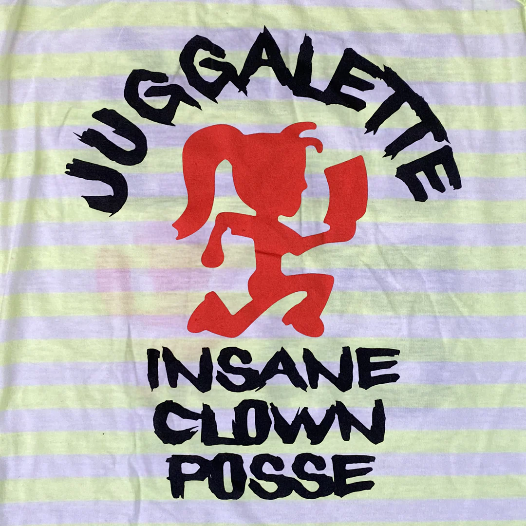"Psycho Bitch Juggalette" Women's Tank Top In Yellow Stripes - Image 2