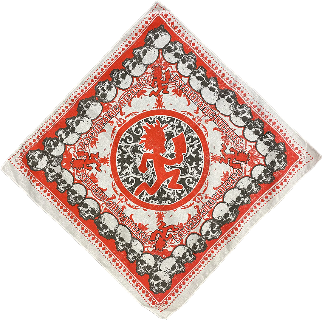"Psychopathic Records" Bandana In White