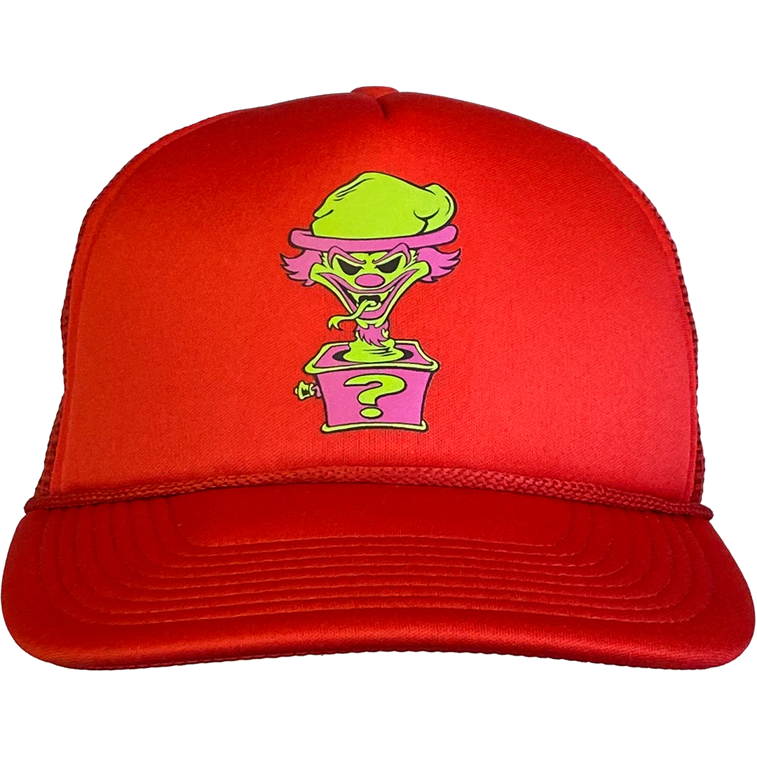 "Riddle Box" Trucker Hat In Red