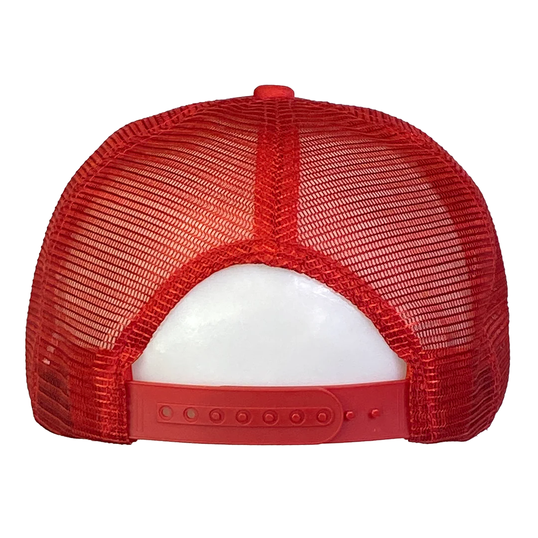 "Riddle Box" Trucker Hat In Red - Image 3