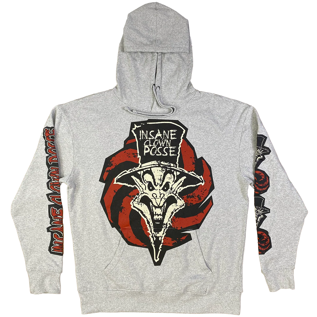 "Ringmaster Spiral" Pullover Hoodie In Heather Grey