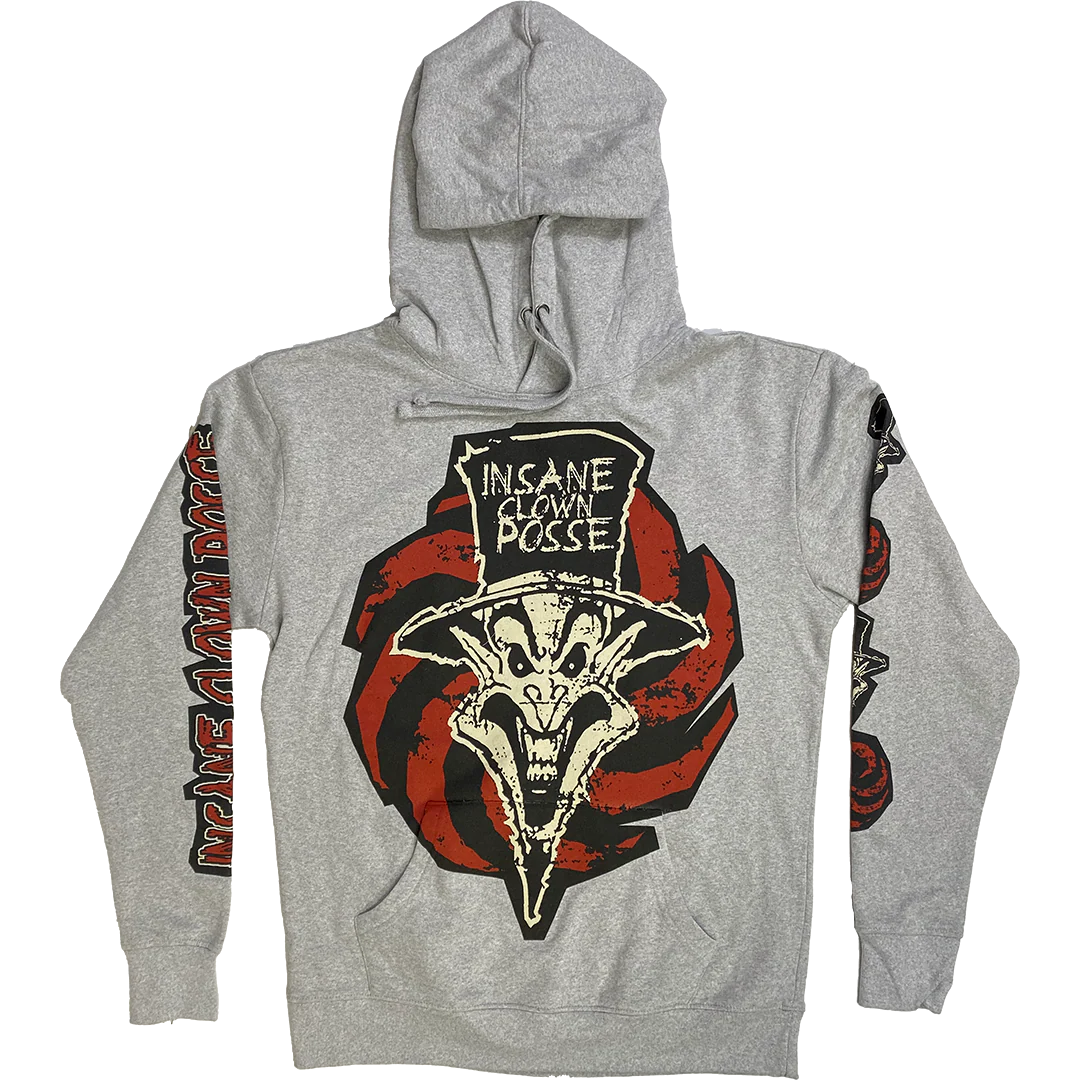 "Ringmaster Spiral" Pullover Hoodie In Heather Grey - Image 10