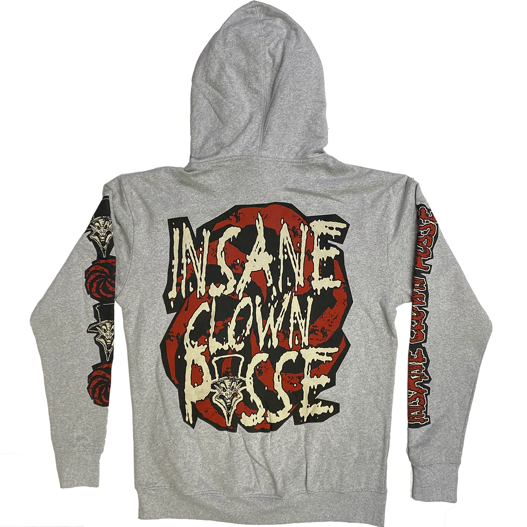 "Ringmaster Spiral" Pullover Hoodie In Heather Grey - Image 12