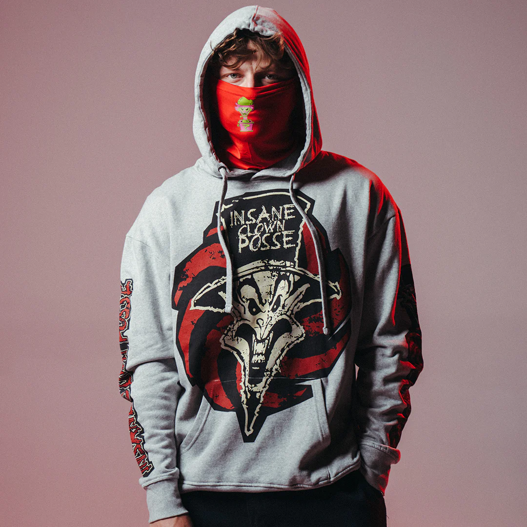 "Ringmaster Spiral" Pullover Hoodie In Heather Grey - Image 4
