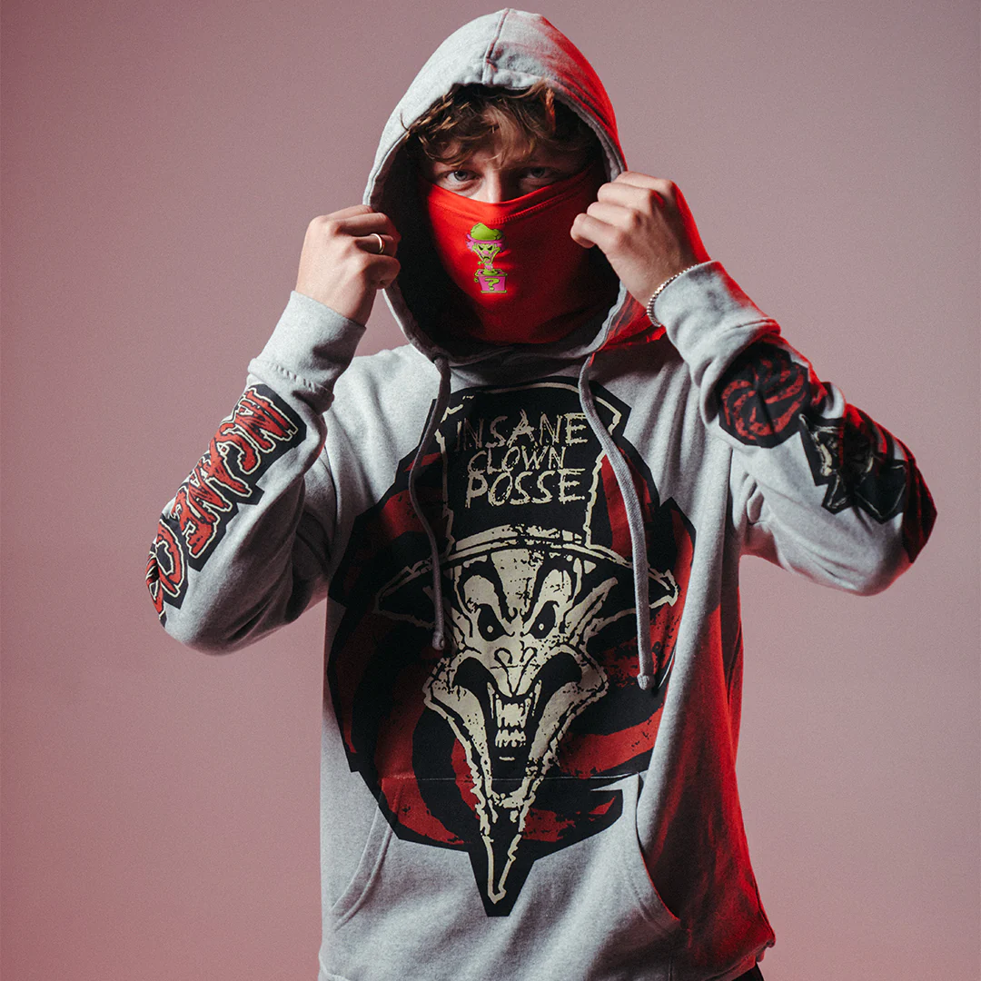 "Ringmaster Spiral" Pullover Hoodie In Heather Grey - Image 5
