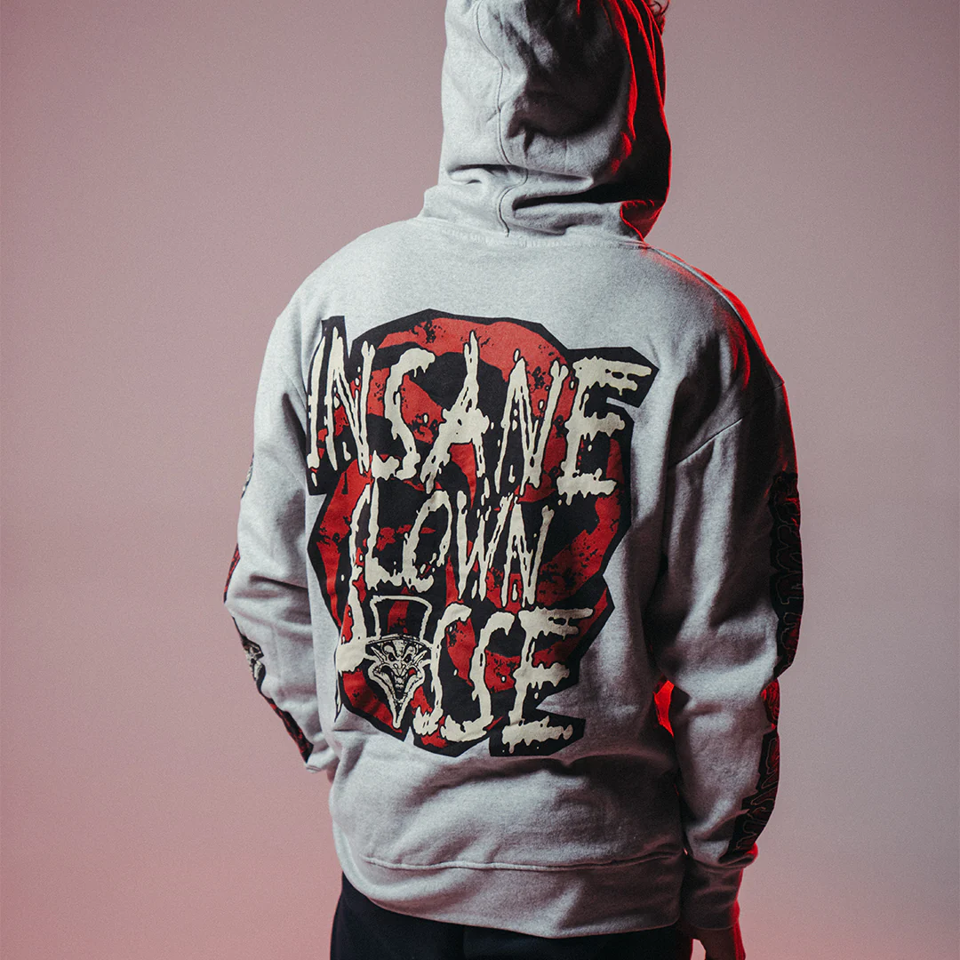 "Ringmaster Spiral" Pullover Hoodie In Heather Grey - Image 8