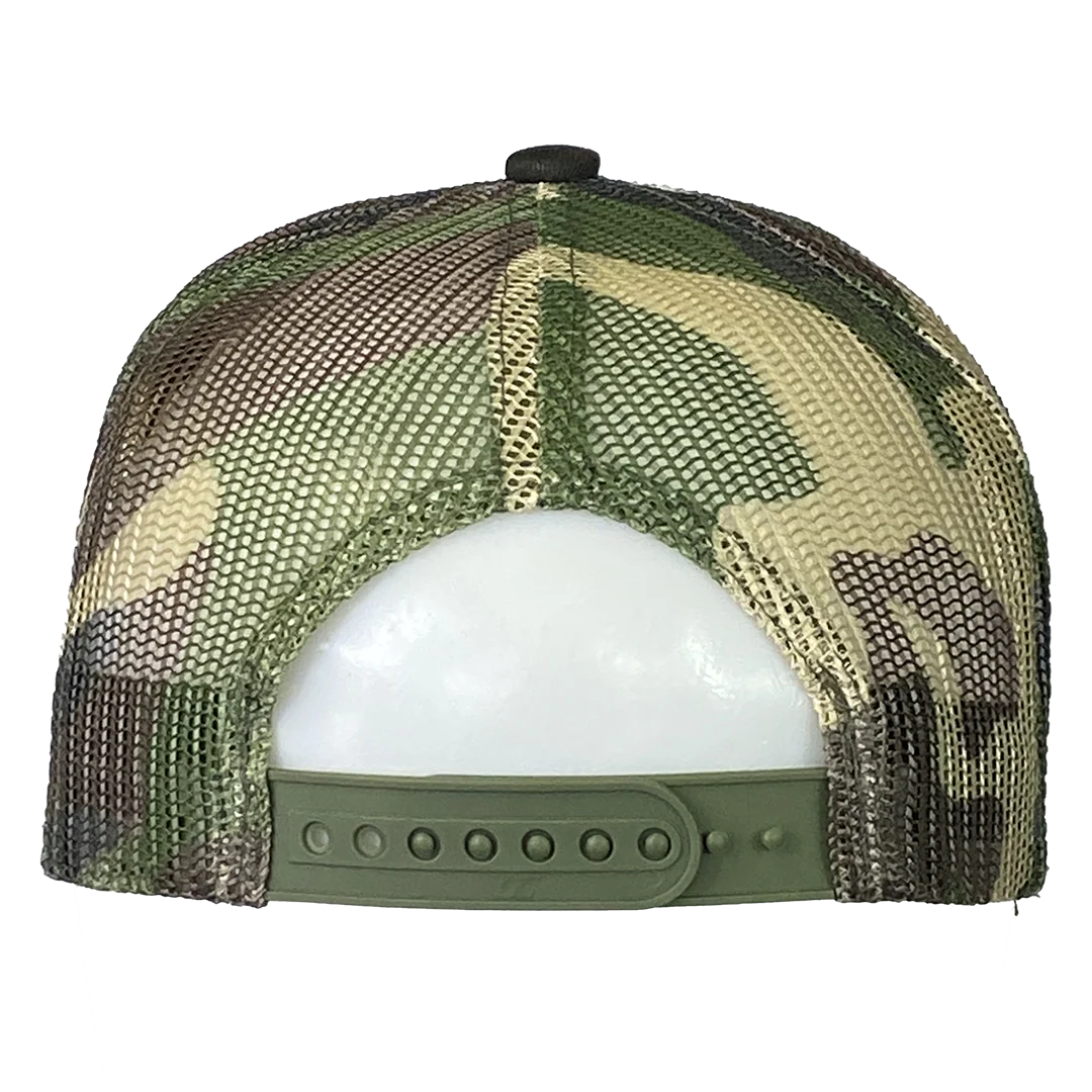 "Spooky Clowns" Curved Bill Snapback Hat In Camo - Image 3
