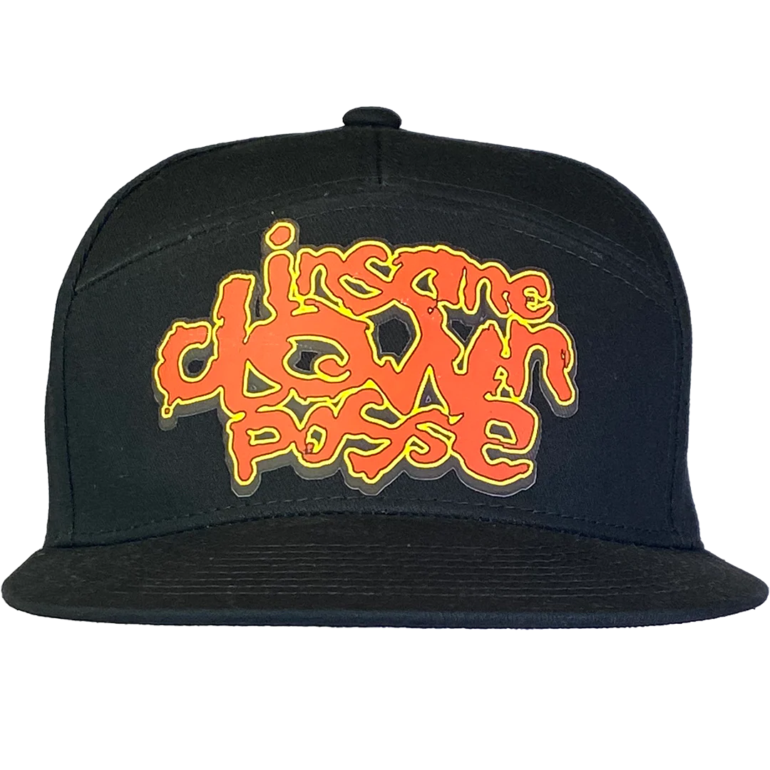 "Stack Logo" Flat Bill Snapback Hat in Black