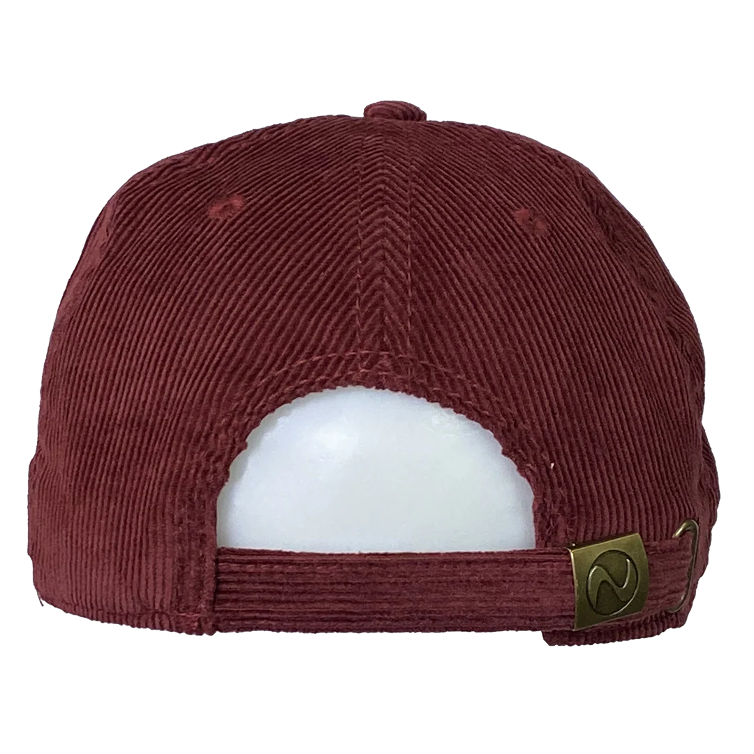 "Stack Logo" Corduroy Dad Hat In Burgundy - Image 3