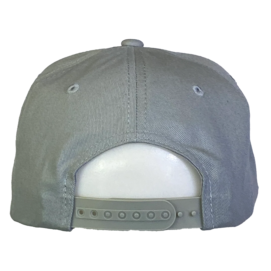 "Stack Logo" Flat Bill Snapback Hat In Grey - Image 4