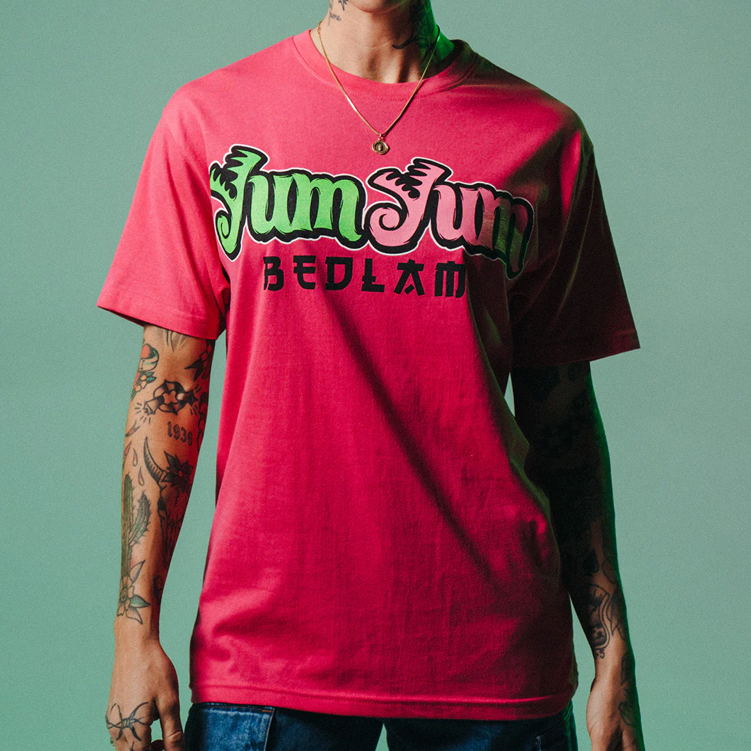 "Yum Yum Bedlam" T-Shirt In Pink - Image 6